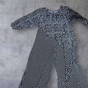 Source Unknown Black and White Polka Dot Jumpsuit Top And Bottom Together